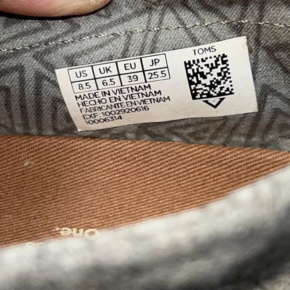 TOMS Altair Grey Wool Slip-On Sneakers-7.5 - Picture 10 of 11